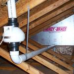 A Radon System routed through a garage attic.